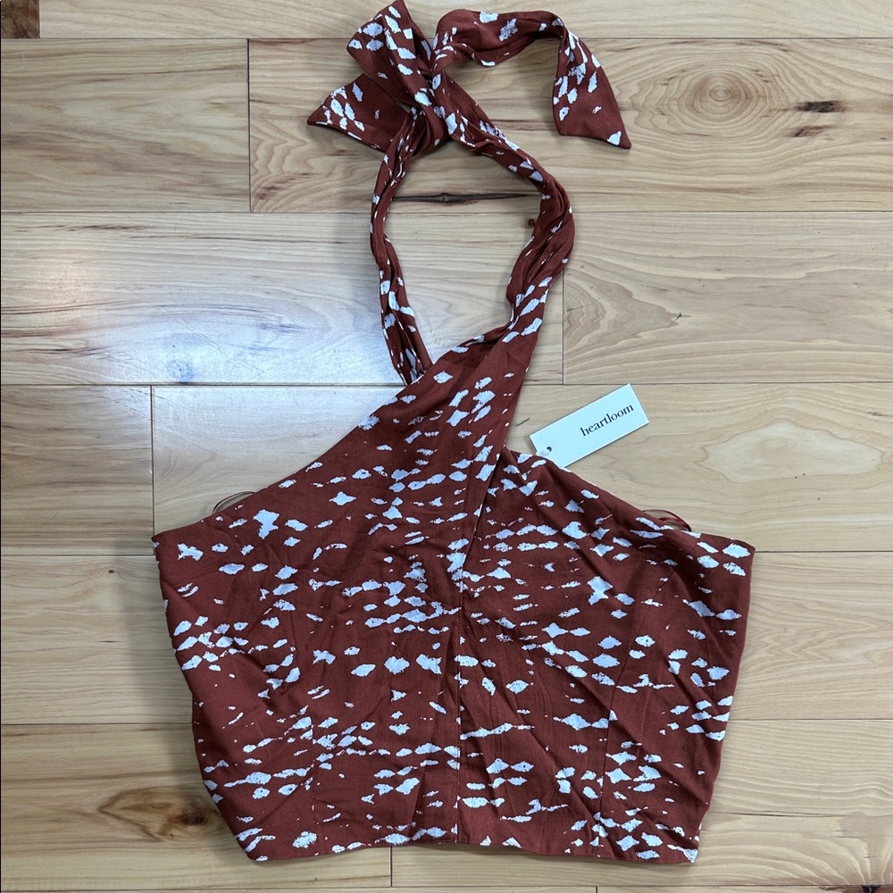 NWT Heartloom Rust Speckled Halter Tank | Size Large
